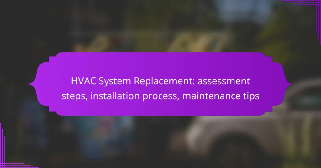 HVAC System Replacement: assessment steps, installation process, maintenance tips