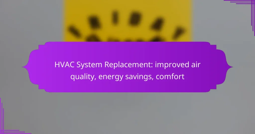 HVAC System Replacement: improved air quality, energy savings, comfort