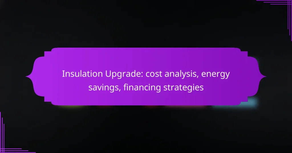 Insulation Upgrade: cost analysis, energy savings, financing strategies