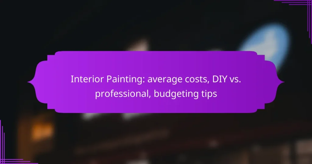 Interior Painting: average costs, DIY vs. professional, budgeting tips