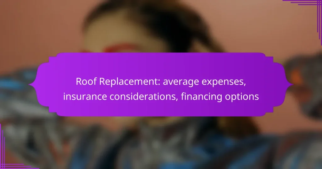 Roof Replacement: average expenses, insurance considerations, financing options