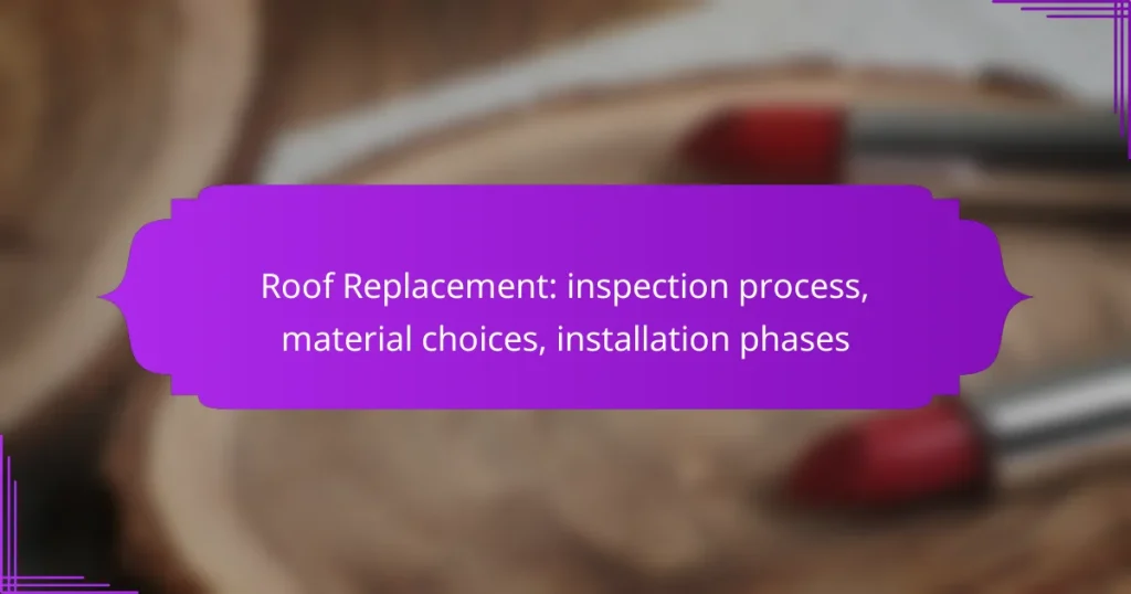 Roof Replacement: inspection process, material choices, installation phases