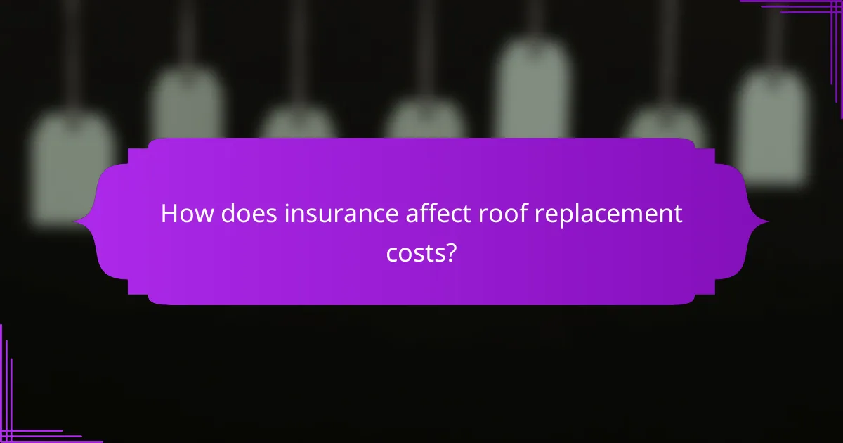 How does insurance affect roof replacement costs?